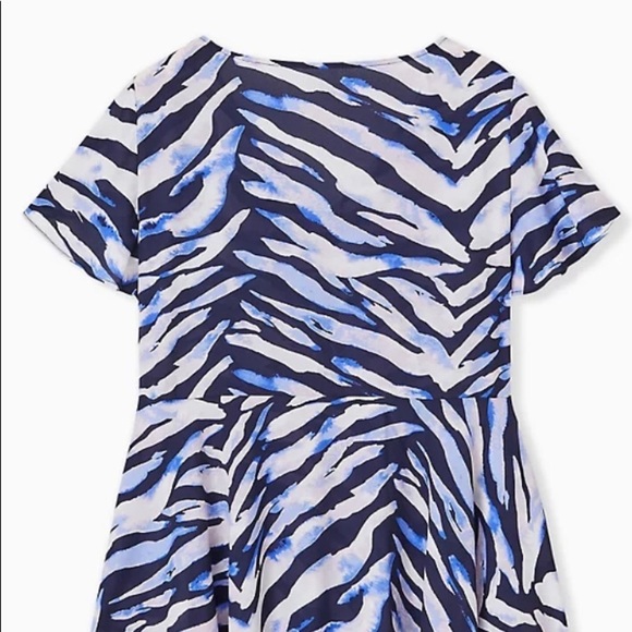 20.  Torrid Navy Zebra Georgette Peplum  Blouse Size 10 (M/L) - Picture 4 of 8